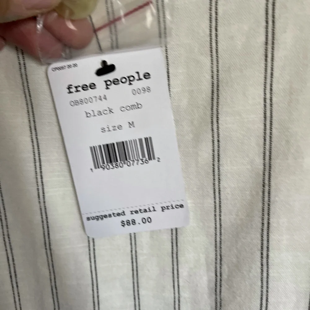NWT- Free People Diana sleeveless striped midi shift Cotton Dress. Size medium - Picture 8 of 11